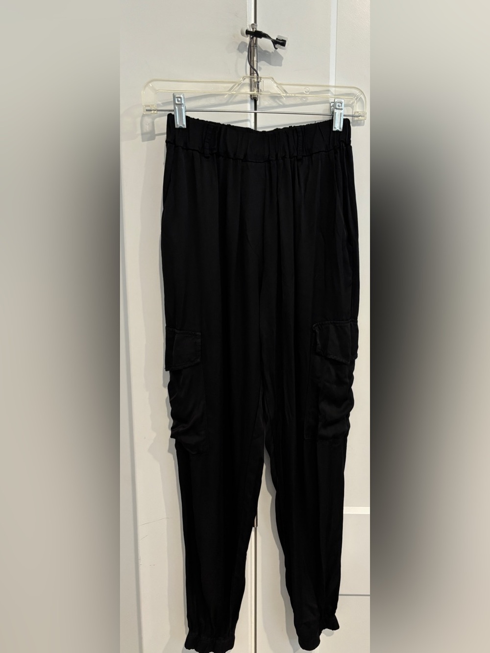 Moda Black Rayon Women's Cargo Joggers